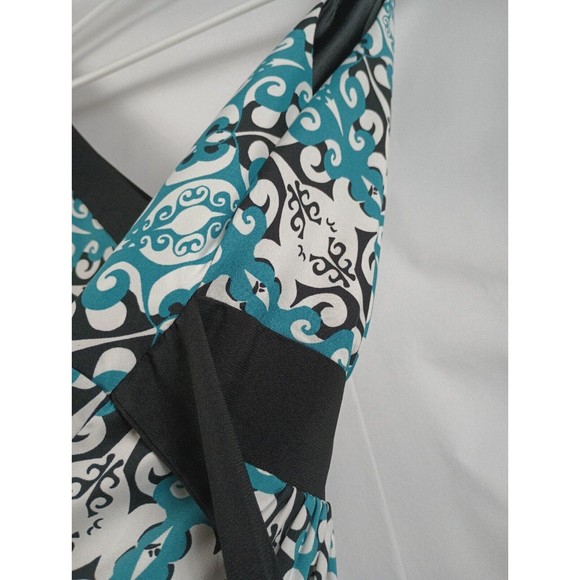 Trulli Ladies Sz 10 Sleeveless Blue Dress Floral Print Tie Waist - Picture 9 of 15